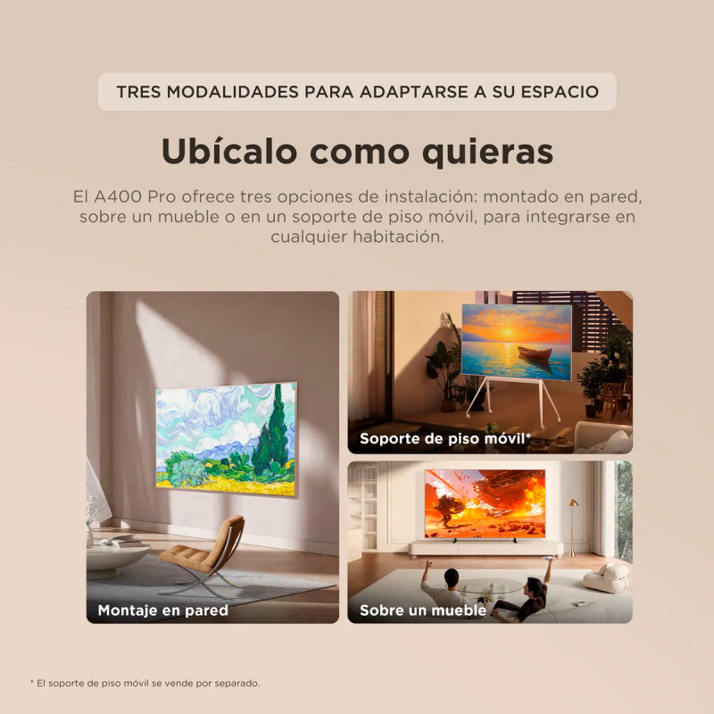 Tcl SMART TV 65" QD MINILED 4K ART TV GOOGLE TV A400PRO